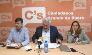 Francisco Javier Martín, José Ignacio Delgado y Elia Salinero, de Ciudadanos.